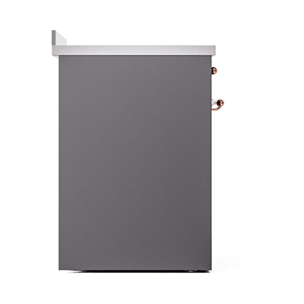 ILVE UNI304QNMPMGP Nostalgie II Noblesse 30 inch Induction Range (Solid Door, Graphite Matte, Copper)