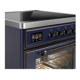 ILVE UMIB30NR3MBB Majestic III 30 inch Induction Range with 4 Elements, 4 cu. ft. Oven Capacity (Triple Glass Door, Midnight Blue, Burnished)