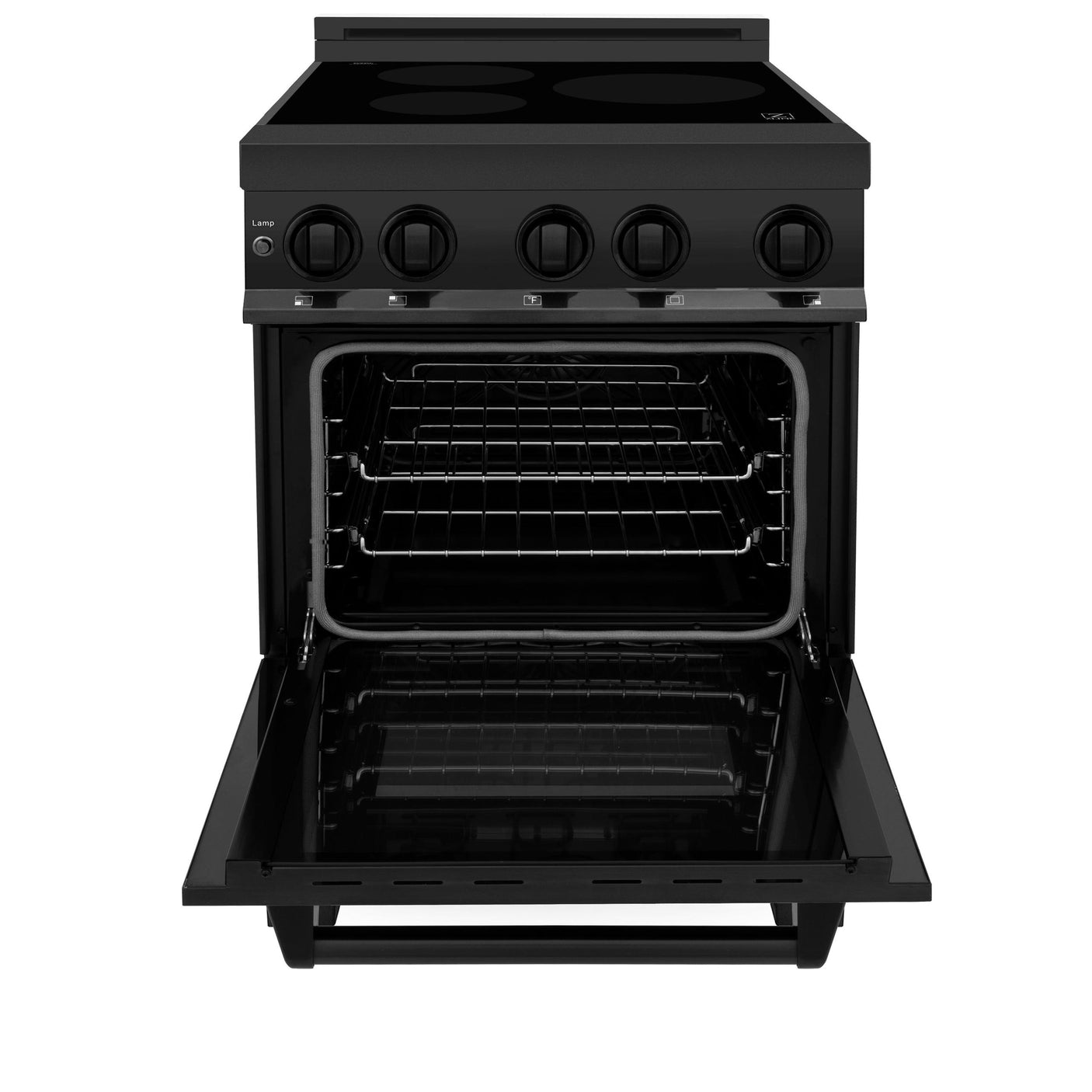 ZLINE 24" 2.8 cu. ft. Induction Range with a 4 Element Stove and Electric Oven in Black Stainless Steel (RAIND-BS-24)