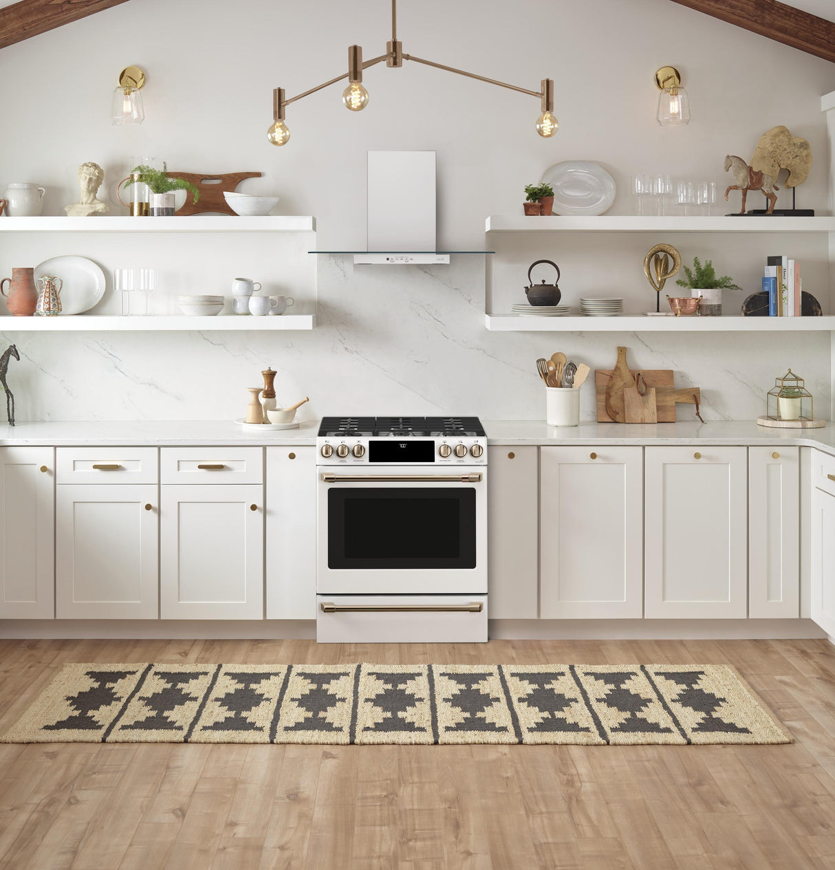 Café™ 30" Smart Slide-In, Front-Control, Gas Range with Convection Oven