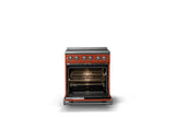 30"W. Electric Range (Finish: Spiced Cider, Trim: Polished Chrome)