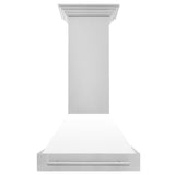 ZLINE 30 in. Stainless Steel Range Hood with Colored Shell Options and Stainless Steel Handle (8654STX-30) [Color: White Matte]