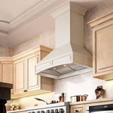 ZLINE Wooden Wall Mount Range Hood in White Includes Remote Blower Motor 400CFM/700CFM Options (321TT-RD/RS)