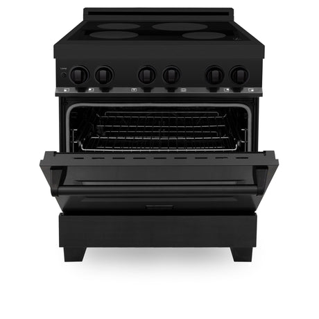 ZLINE Induction Range with a 4 Element Stove and Electric Oven in Black Stainless Steel (RAIND-BS-30)