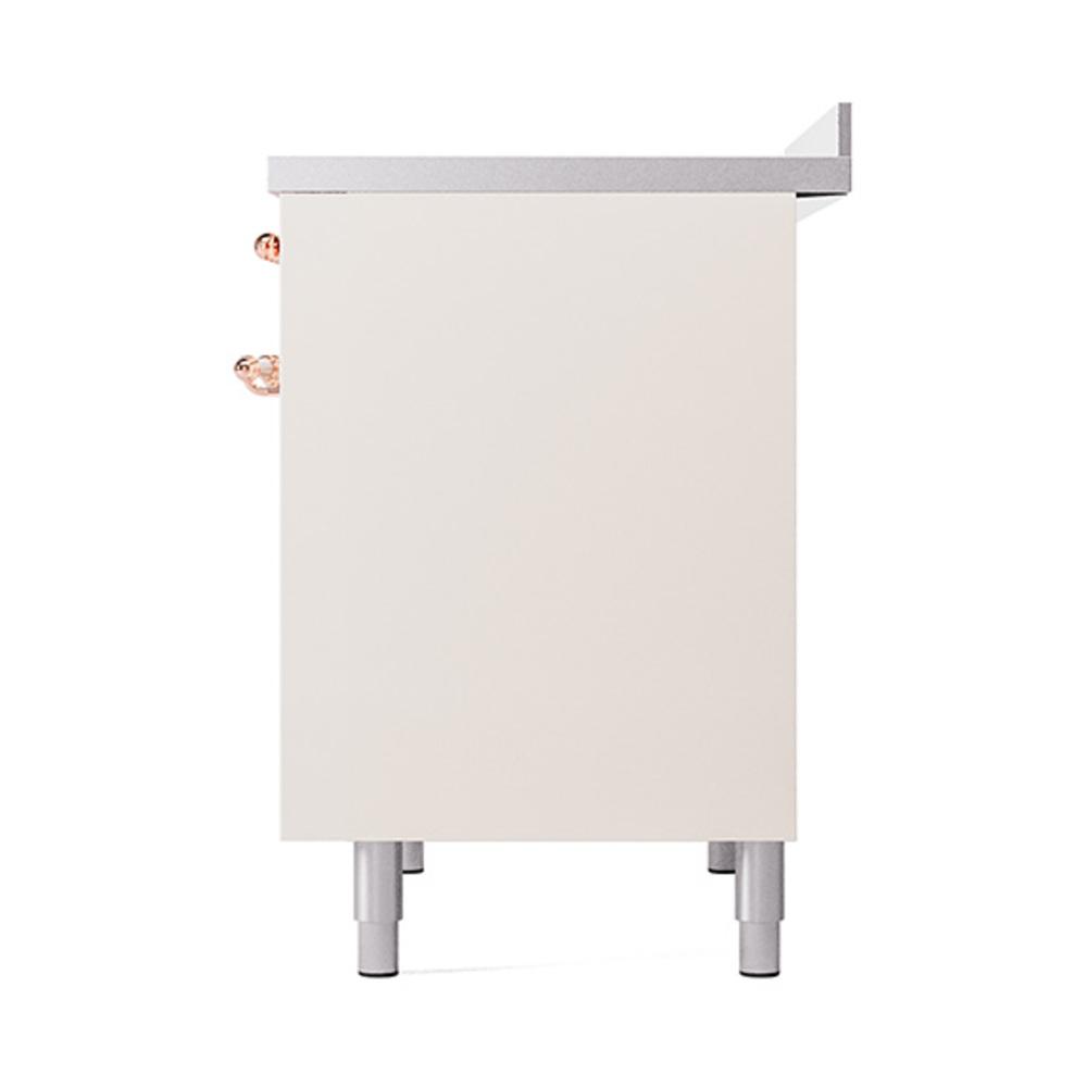 ILVE UNDI406QNMPAWP Nostalgie II Noblesse 40 inch Induction Range (Solid Door, Antique White, Copper)