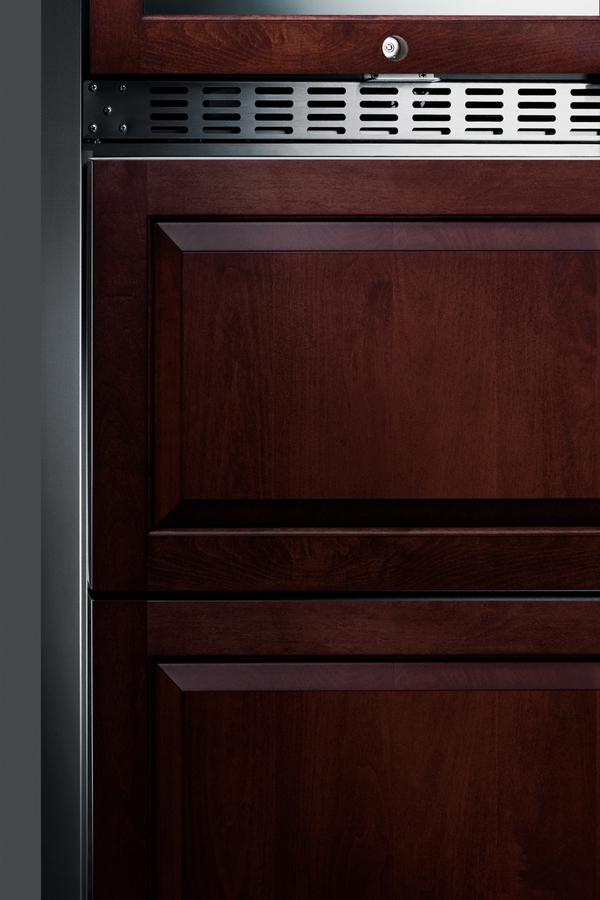 24" Wide Combination Dual-zone Wine Cellar and 2-drawer Refrigerator-freezer (panels Not Included)
