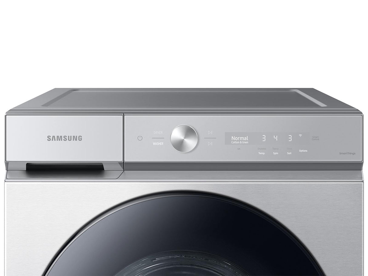 Bespoke 5.3 cu. ft. Ultra Capacity Front Load Washer with Super Speed Wash and AI Smart Dial in Silver Steel