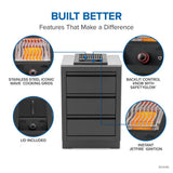 Built-in 700 Series Single Infrared Burner with Matte Black Cover , Propane, Matte/Matt Black