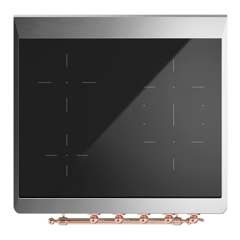 ILVE UMIB30QNR3MGP Majestic III 30 inch Induction Range with 4 Elements, 4 cu. ft. Oven Capacity (Solid Door, Graphite Matte, Copper)