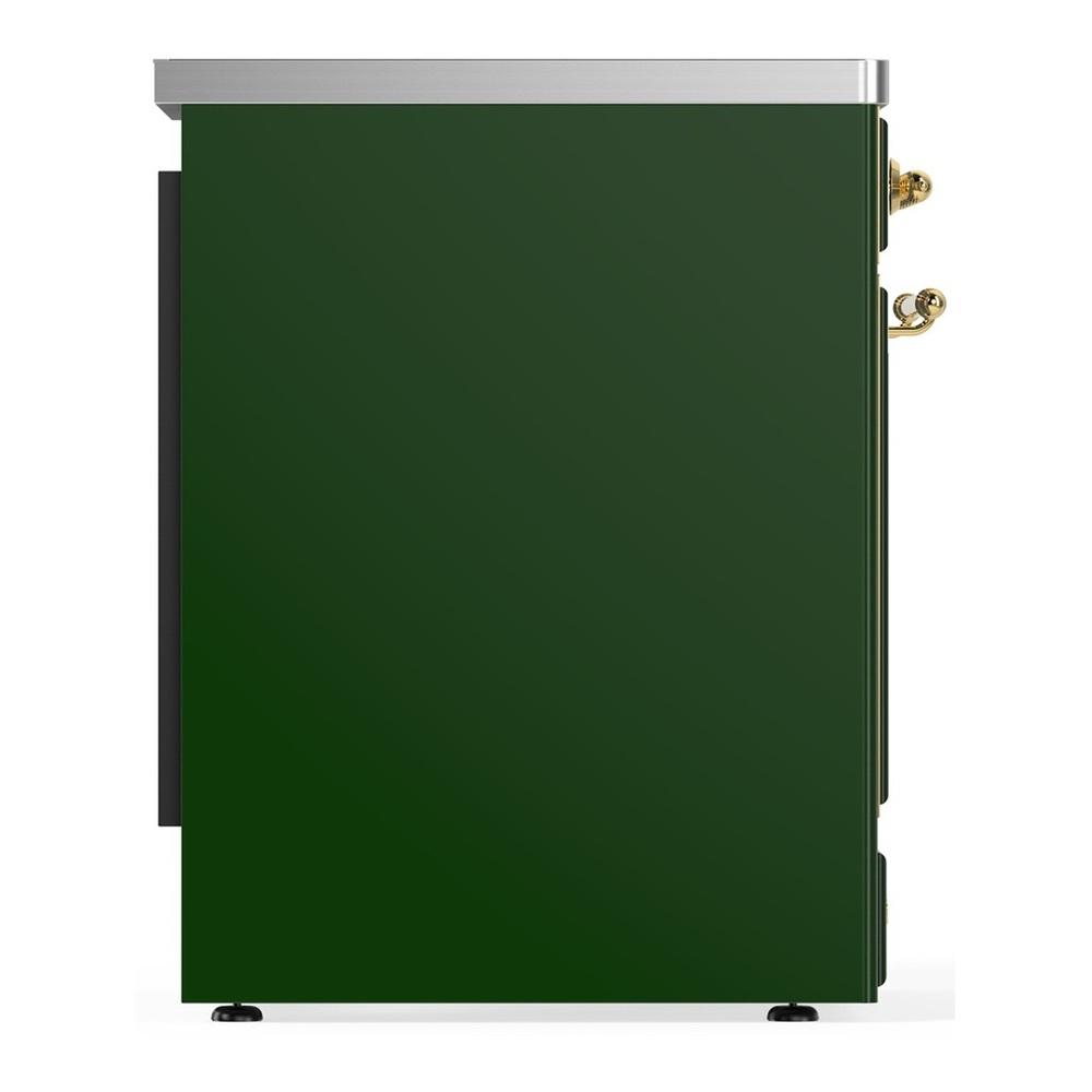 ILVE UMIB30QNR3EGG Majestic III 30 inch Induction Range with 4 Elements, 4 cu. ft. Oven Capacity (Solid Door, Emerald Green, Brass)