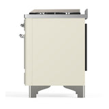 ILVE UM60FSNR3AWCLP Majestic III 60 inch Dual Fuel Range with 7 Burners, Griddle and French Top, Dual Function Burner with up to 25,000 BTU (Liquid Propane, Triple Glass Door, Antique White, Chrome)