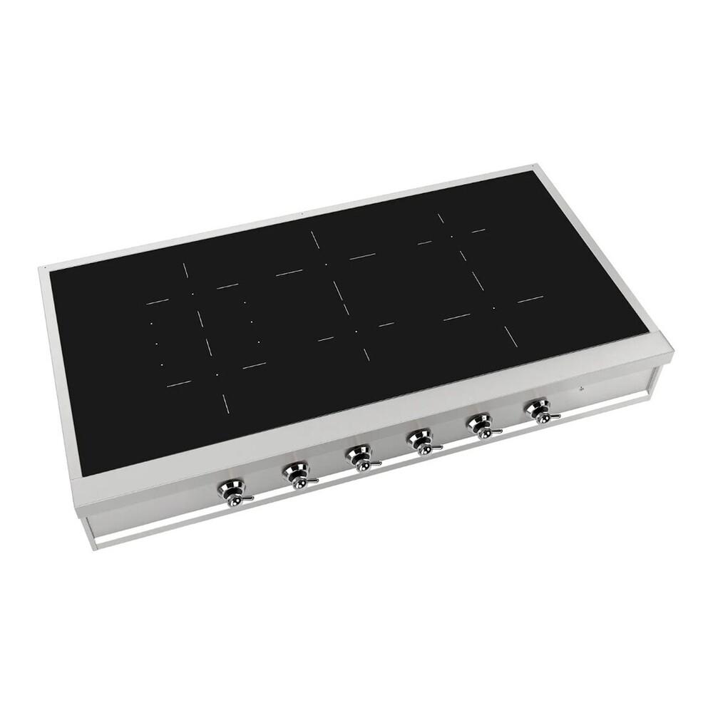 ILVE UHCPI486NSSC Nostalgie II 48 inch Built-In Induction Rangetop with 6 Elements, Stainless Steel (Chrome)