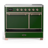 ILVE UMDIB40QNR3EGP Majestic III 40 inch Induction Range with 6 Elements, 3.82 cu. ft. Total Oven Capacity (Solid Door, Emerald Green, Copper)