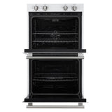 Forno Vomero 30-Inch Double Wall Oven, White, 10 cu.ft Total Capacity, 7100W Convection, Mechanical Controls, Manuel Steam Clean