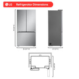 25 cu. ft. Counter-Depth MAX™ with Zero Clearance™ 3-Door French Door Refrigerator with Thin Door Design