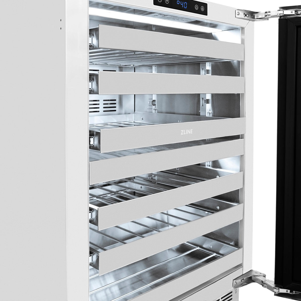 ZLINE 24 in. Touchstone Dual Zone 44 Bottle Wine Cooler With DuraSnow' Stainless Steel Glass Door (RWDO-SN-24)