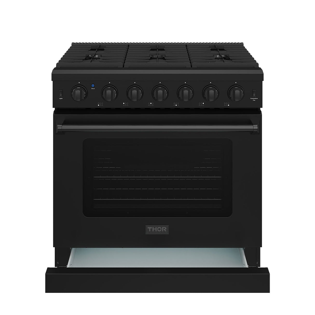 36 Inch Professional Gas Range In Black