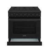36 Inch Professional Gas Range In Black