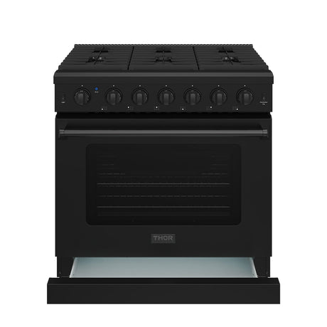 36 Inch Professional Gas Range In Black