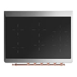 ILVE UMIB36QNR3MGP Majestic III 36 inch Induction Range with 6 Elements, 3.5 cu. ft. Total Oven Capacity (Solid Door, Graphite Matte, Copper)