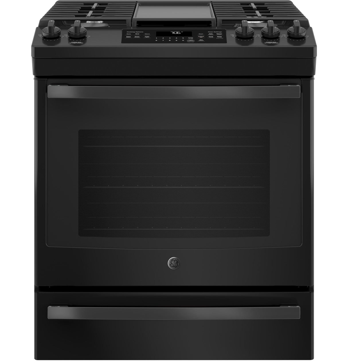 GE® 30" Slide-In Front-Control Convection Gas Range