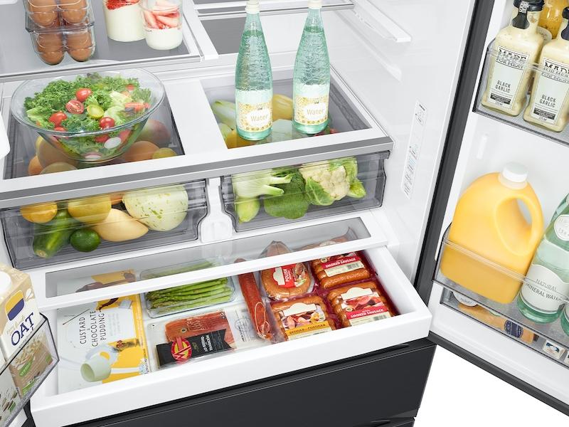 30 cu. ft. Mega Capacity 4-Door French Door Refrigerator with Four Types of Ice in Matte Black Steel