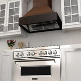 ZLINE Wooden Wall Mount Range Hood in Antigua and Hamilton - Includes Remote Motor (355AH-R) [Size: 36 Inch, Style: 700 CFM]