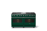60"W.Dual Fuel Range (Finish: Ivy, Trim: Polished Chrome, Fuel: Natural Gas)