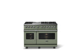 48"W. Dual Fuel Range (Burner: 6g, Finish: Eucalyptus, Trim: Polished Chrome, Fuel: Natural Gas)