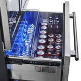 Forno Campania 32-Inch Wine Cooler, Stainless Steel, Dual Wine Zones, Two Beverage Drawers, 17.7 cu.ft