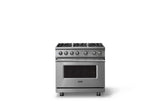 36"W. Sealed Burner Gas Range (Burner: 6b, Finish: Stainless Steel, Trim: Polished Chrome, Fuel: Natural Gas)