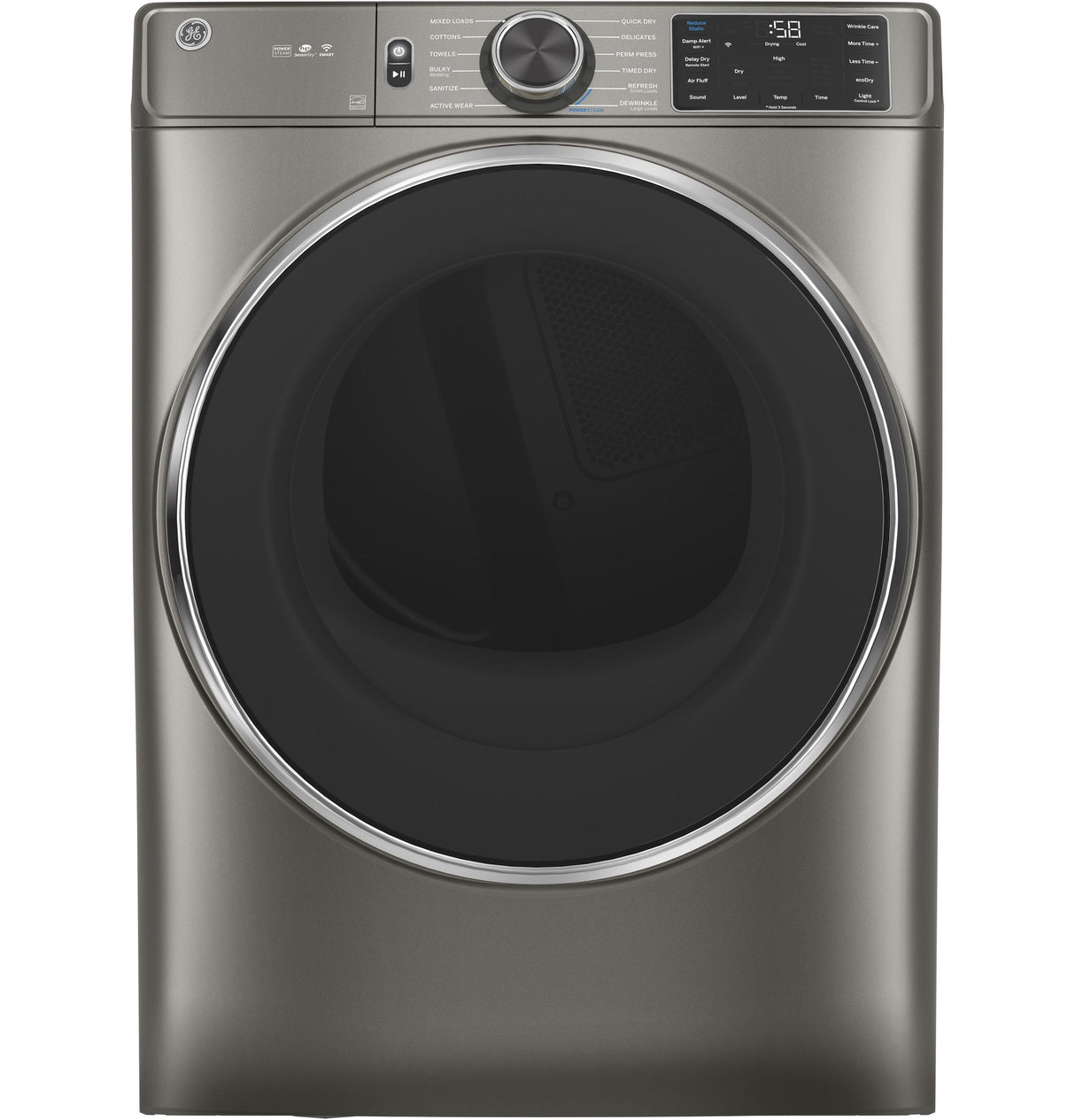 GE® ENERGY STAR® 7.8 cu. ft. Capacity Smart Front Load Gas Dryer with Steam and Sanitize Cycle