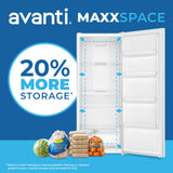 Avanti MaxxSpace Insulation™ Technology Garage-Ready Frost-Free Convertible Upright Freezer, 23 cu. ft., ENERGY STAR, White (AV230VFLJM0W)