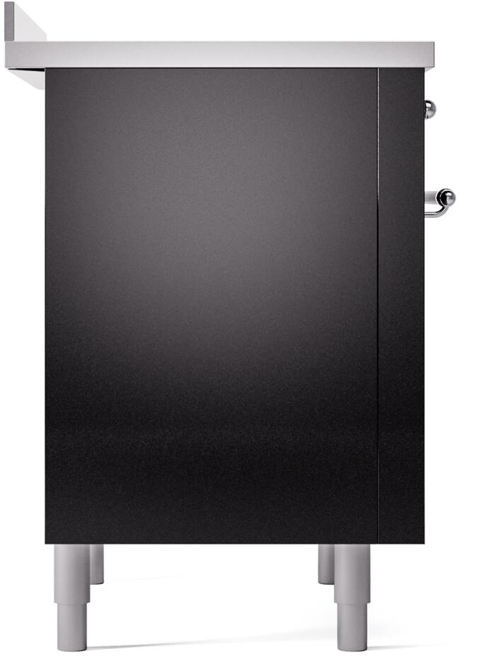Nostalgie II 36 Inch Electric Freestanding Range in Glossy Black with Chrome Trim