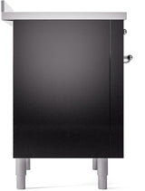 Nostalgie II 36 Inch Electric Freestanding Range in Glossy Black with Chrome Trim