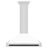 ZLINE 36 in. Autograph Edition Convertible Stainless Steel Range Hood with White Matte Shell and Champagne Bronze Accents (KB4STZ-WM36-CB) [Color: Matte Black Accents]