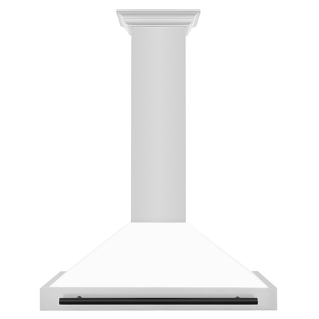 ZLINE 36 in. Autograph Edition Convertible Stainless Steel Range Hood with White Matte Shell and Champagne Bronze Accents (KB4STZ-WM36-CB) [Color: Matte Black Accents]