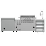 FORNO Bulnes 40-Inch BBQ, 95,000 BTU, 5 Burners, Sear & Rotisserie Infrared with Side Burner, Stainless Steel Outdoor Kitchen with 1.8 cu.ft. Beverage Center & White Sintered Stone Countertops