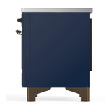 ILVE UMIB36QNR3MBB Majestic III 36 inch Induction Range with 6 Elements, 3.5 cu. ft. Total Oven Capacity (Solid Door, Midnight Blue, Burnished)
