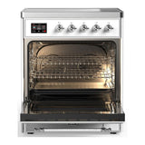 ILVE UMIB30NR3RAC Majestic III 30 inch Induction Range with 4 Elements, 4 cu. ft. Oven Capacity (Triple Glass Door, RAL, Chrome)