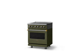 30"W. Electric Range (Finish: Martini, Trim: Brushed Brass)