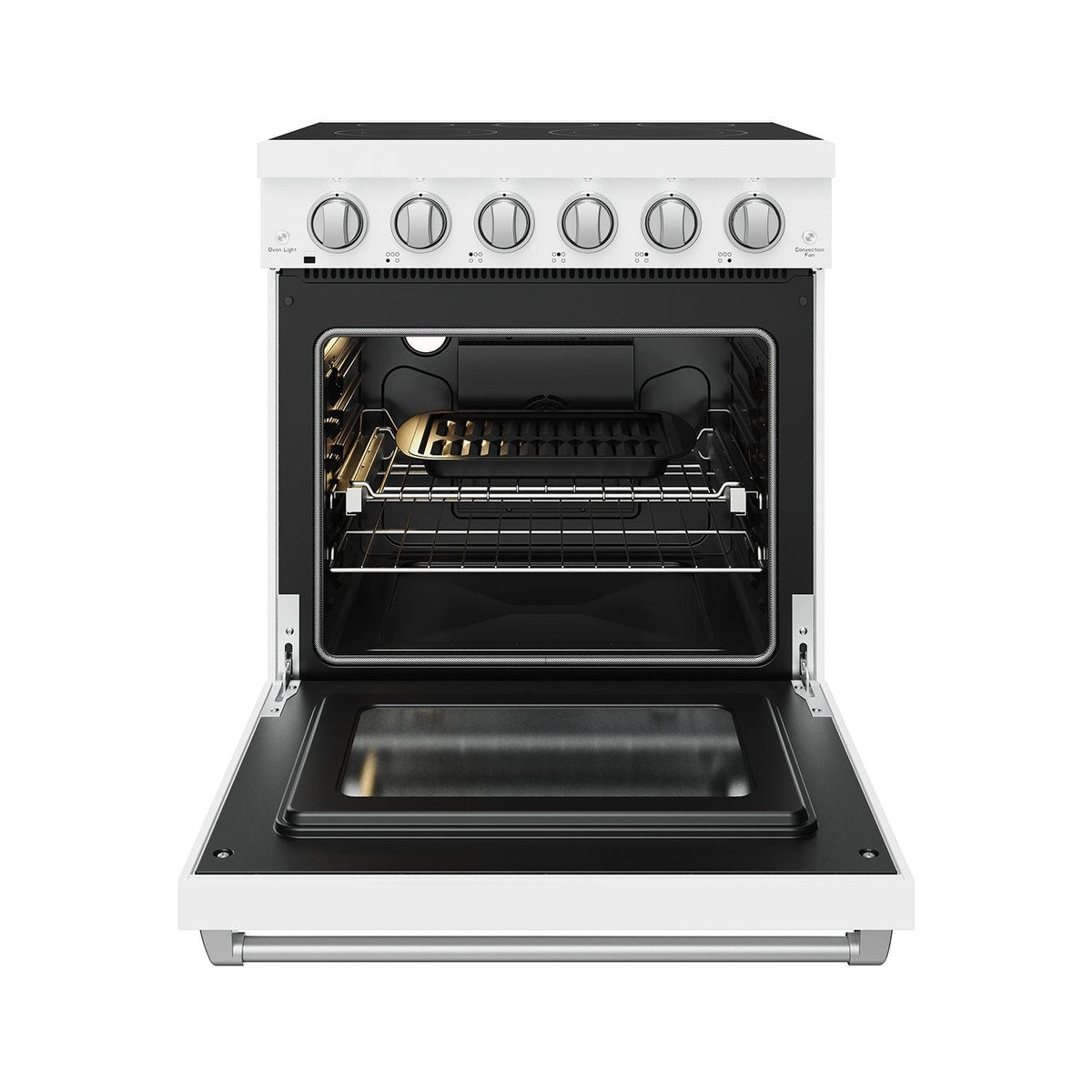 30 Inch Professional Electric Range With Precision Knob Control In White  Gordon Ramsay Series