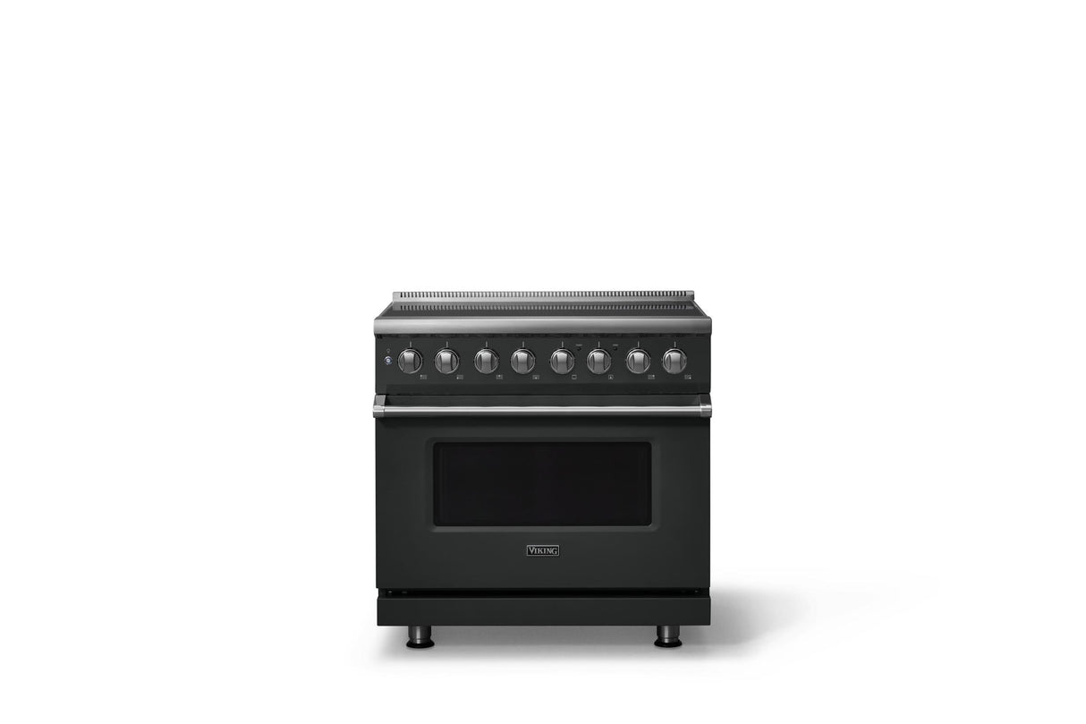36"W. Induction Range (Finish: Antique Bronze, Trim: Polished Chrome)