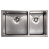 ZLINE 33 in. Chamonix Undermount Double Bowl Satin Stainless Steel Kitchen Sink with Bottom Grid (SR60D-33S)