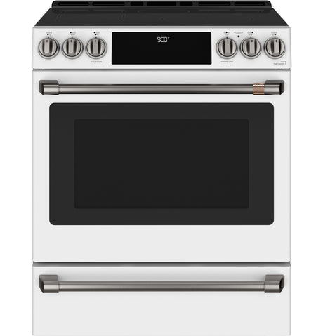 Café™ 30" Smart Slide-In, Front-Control, Induction and Convection Range with Warming Drawer