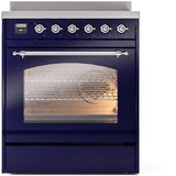 Nostalgie II 30 Inch Electric Freestanding Range in Blue with Chrome Trim