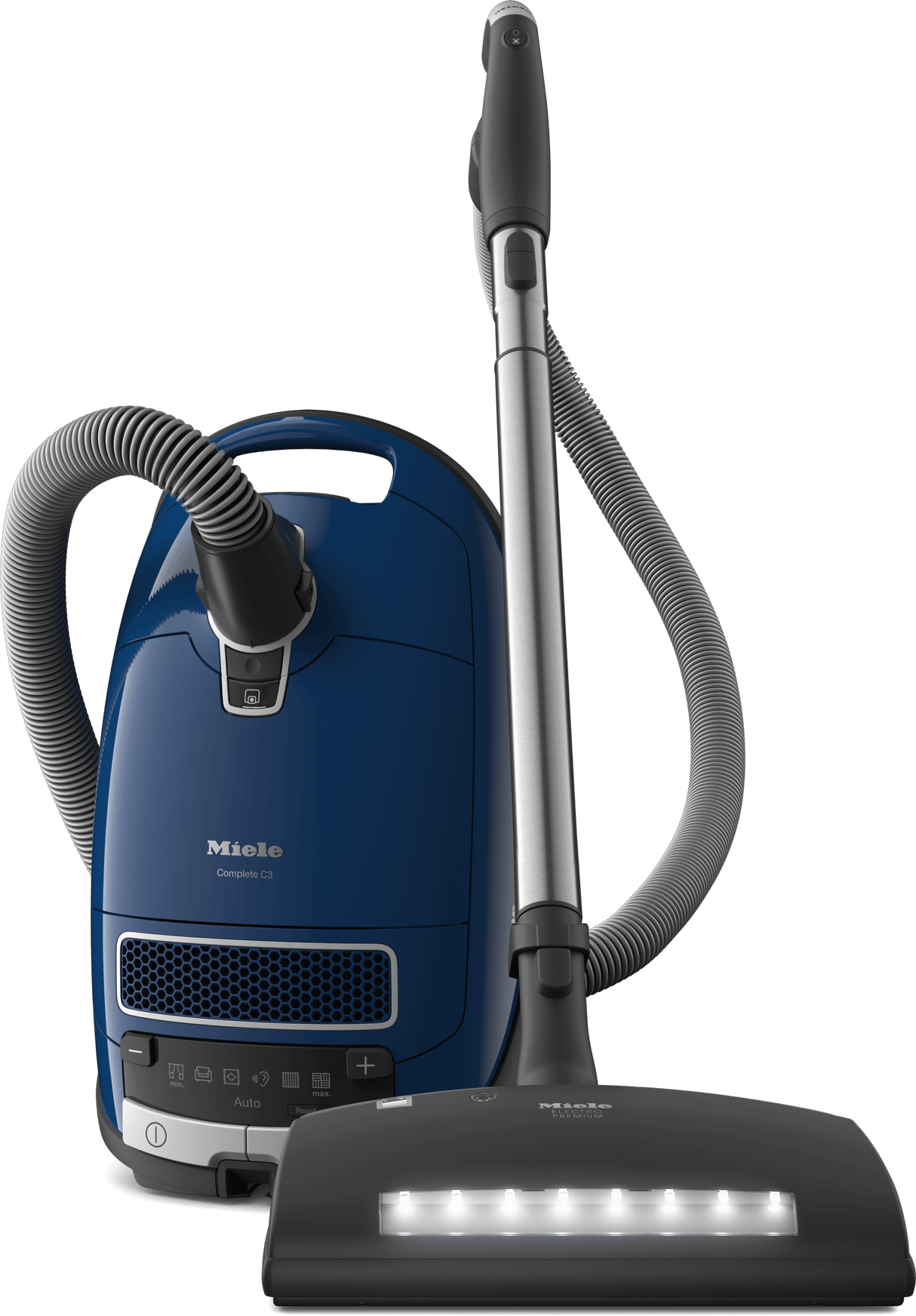 Complete C3 Marin PowerLine - SGJE0 Marine blue - canister vacuum cleaners with electrobrush for thorough cleaning of heavy-duty carpeting.
