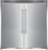 Figidaire 66" Side by Side Refrigerator/Freezer Pair FPRU19F8WF FPFU19F8WF with 79" Height Dual Trim Kit Louvered Grille and Pairing Kit