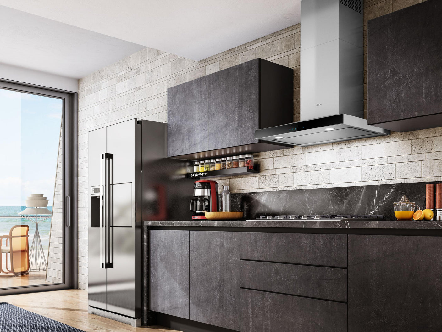 LUGANO Wall Mount Range Hood 30" wide - 600CFM