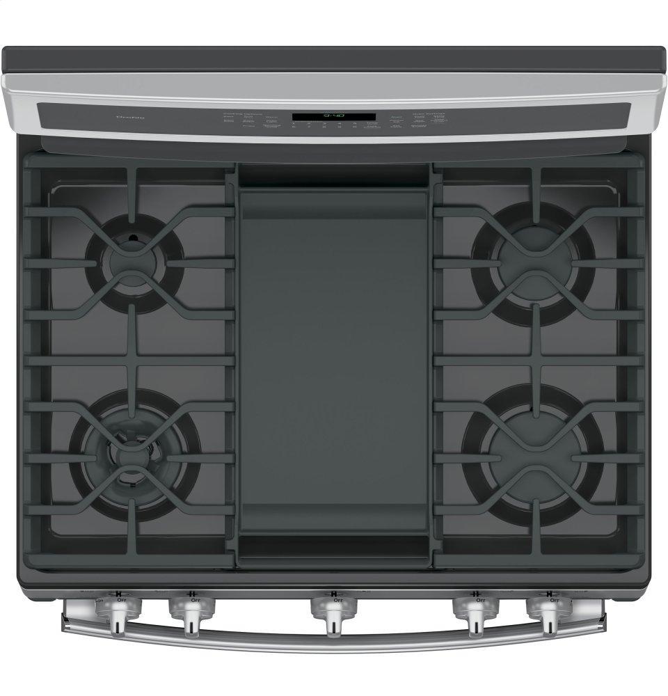GE Profile™ 30" Smart Dual-Fuel Free-Standing Convection Range with Warming Drawer